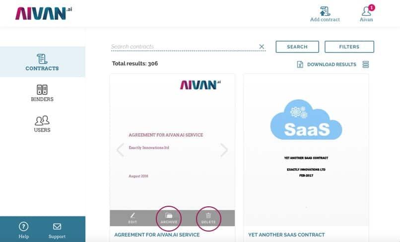 Archiving contracts