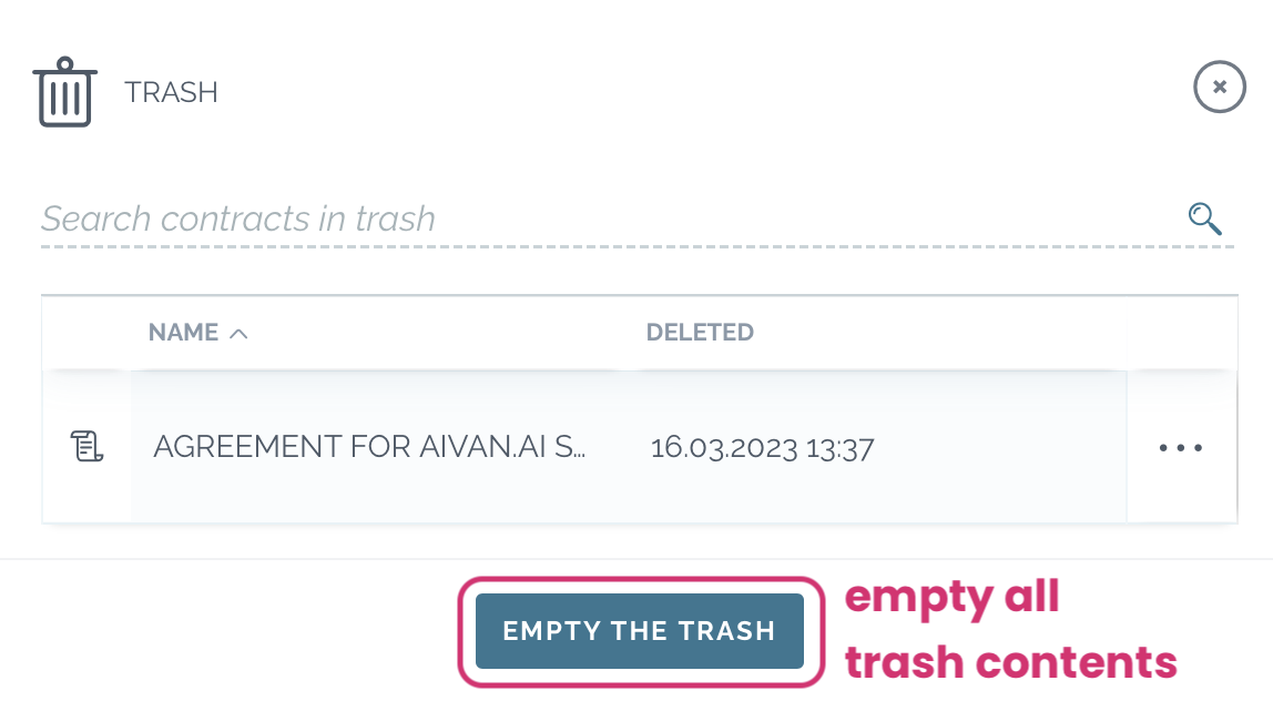 zefort empty trash