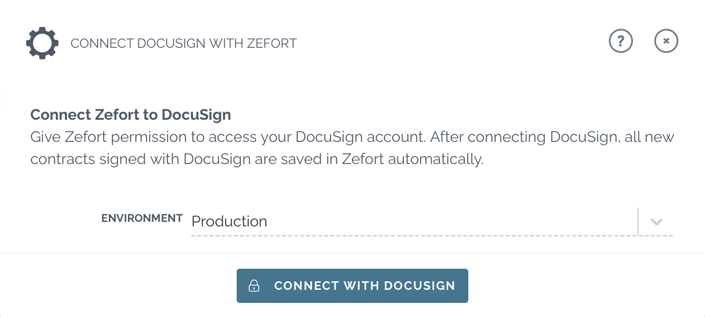 zefort connect to docusign