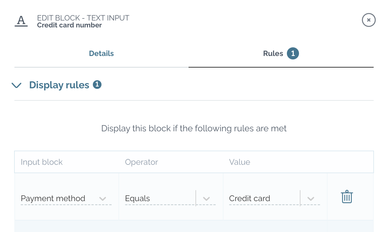 zefort forms - display rule example