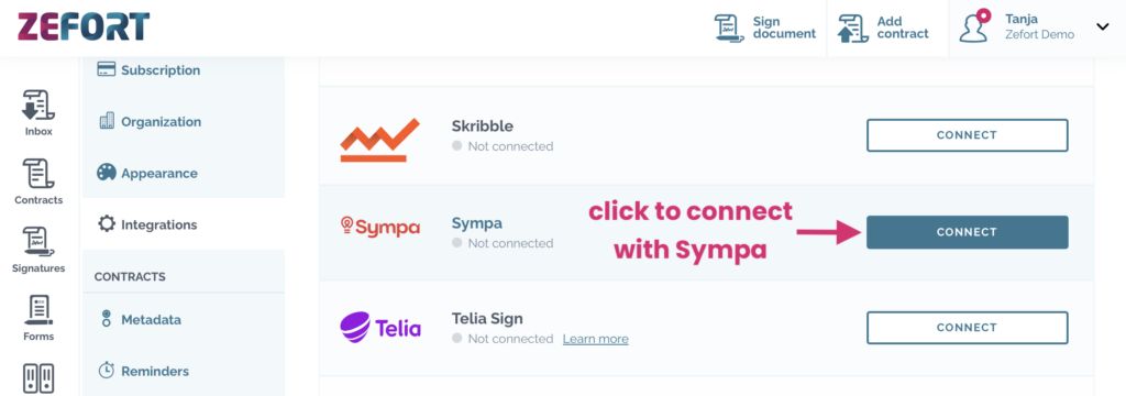 zefort x sympa integration