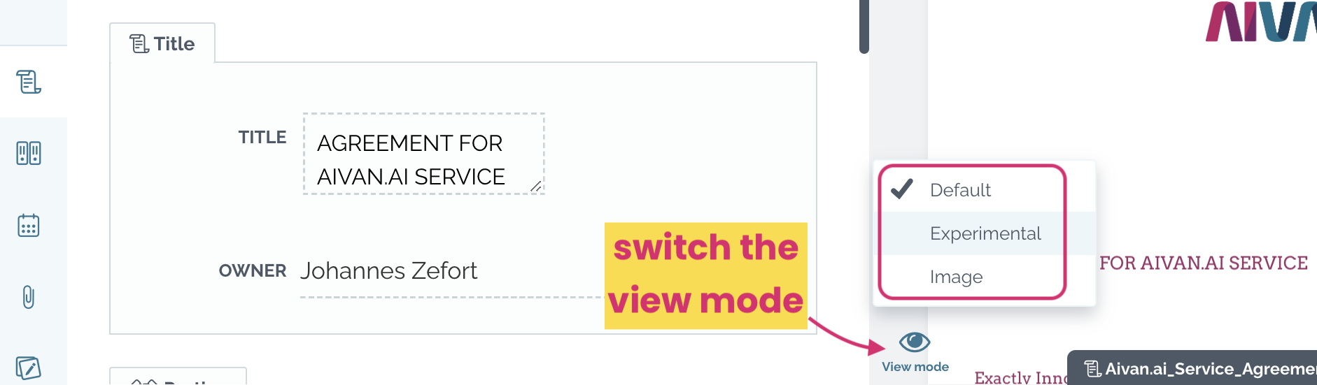 zefort switch view mode