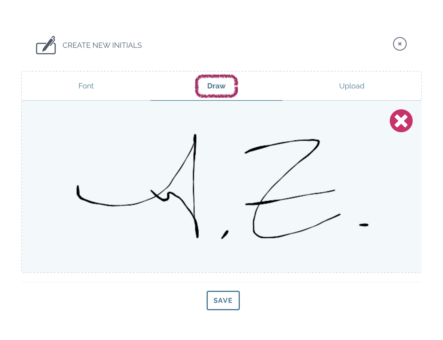 zefort sign - draw initials